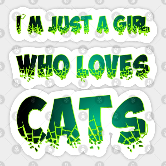 I'm just a girl who loves cats Sticker by Blue Butterfly Designs 